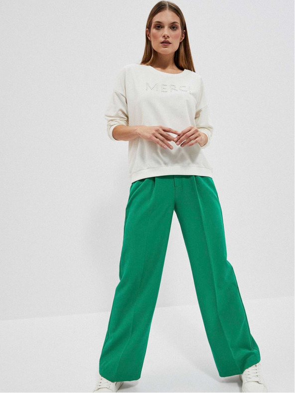 Moodo Biela dámska mikina s kapucňou Moodo