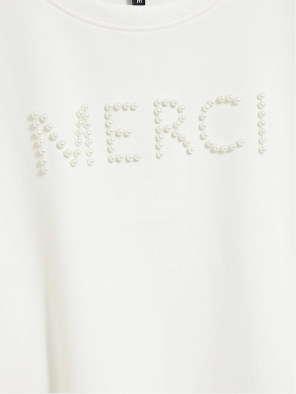 Moodo Biela dámska mikina s kapucňou Moodo