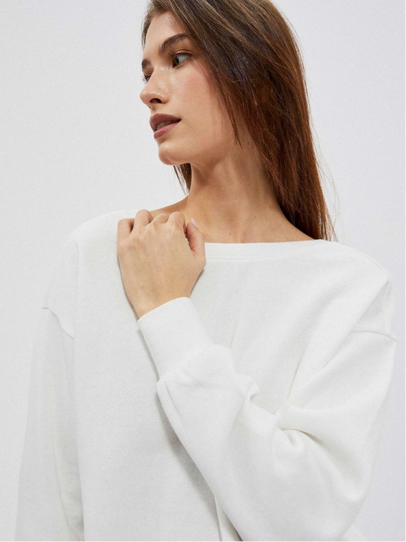 Moodo Biela dámska mikina s kapucňou Moodo