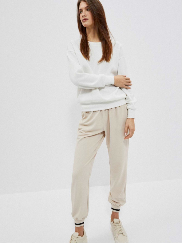 Moodo Biela dámska mikina s kapucňou Moodo