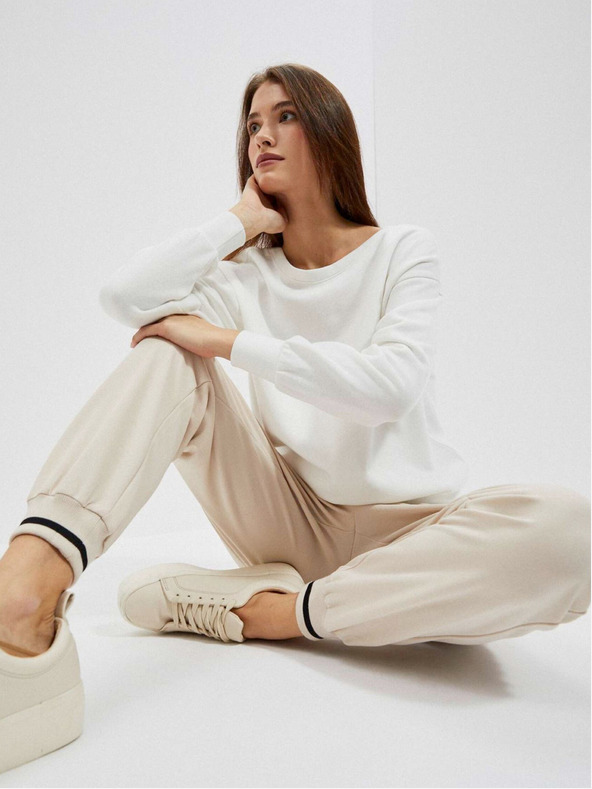 Moodo Biela dámska mikina s kapucňou Moodo