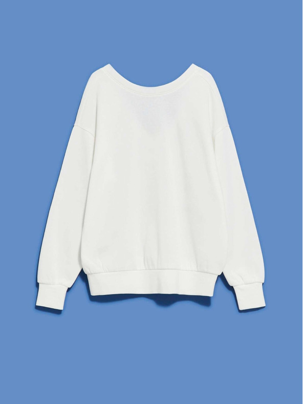 Moodo Biela dámska mikina s kapucňou Moodo