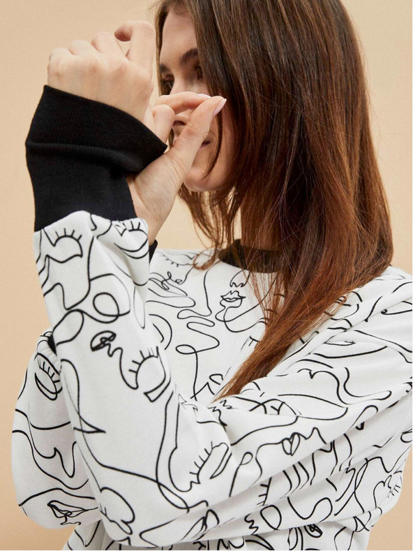 Moodo Čiernobiela dámska mikina Moodo