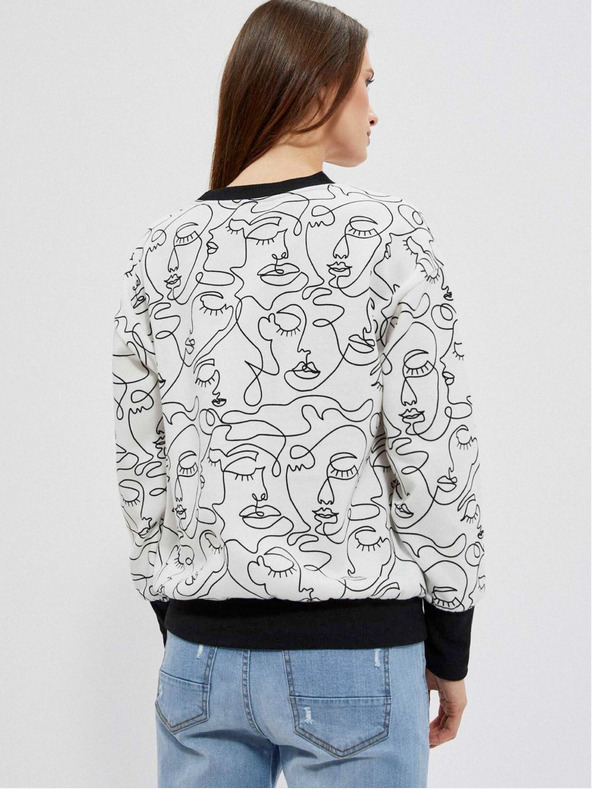 Moodo Čiernobiela dámska mikina Moodo