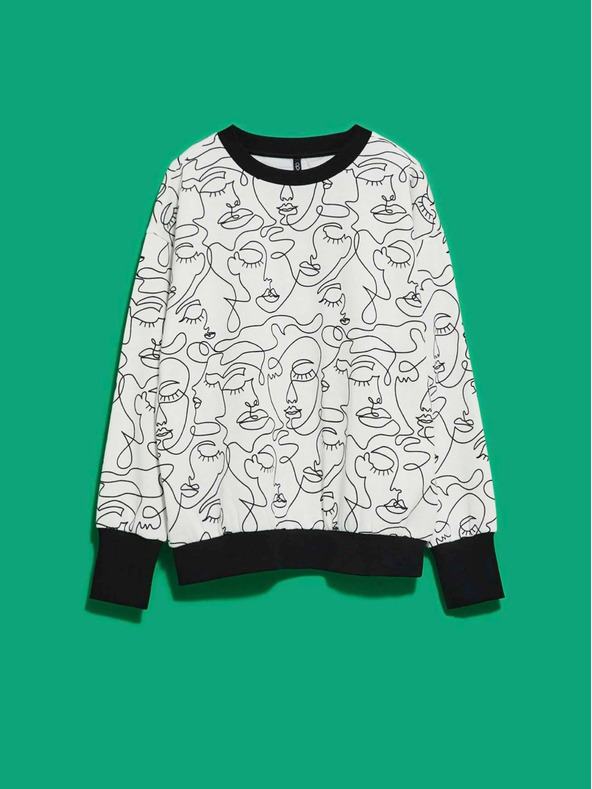 Moodo Čiernobiela dámska mikina Moodo