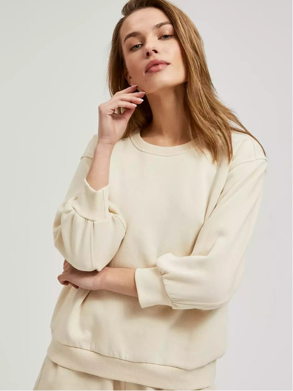 Moodo Béžová dámska mikina Moodo