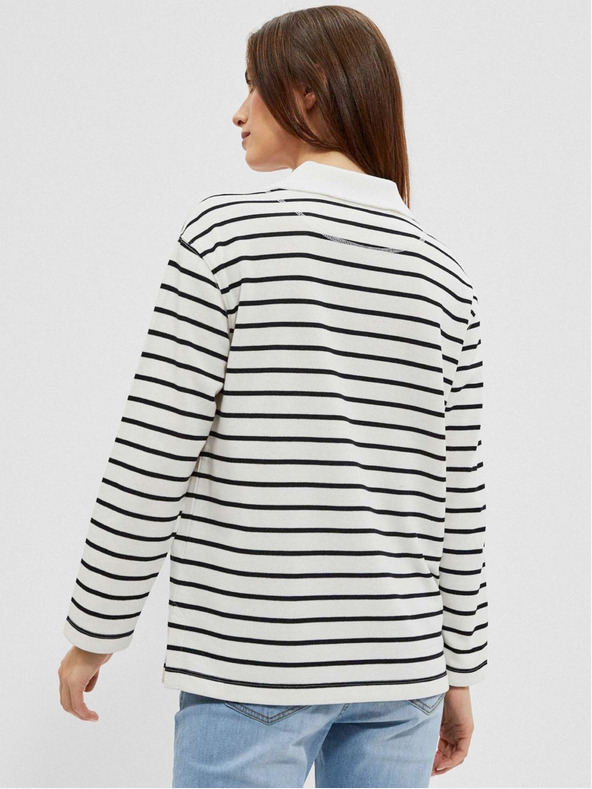 Moodo Čiernobiela dámska pruhovaná mikina Moodo