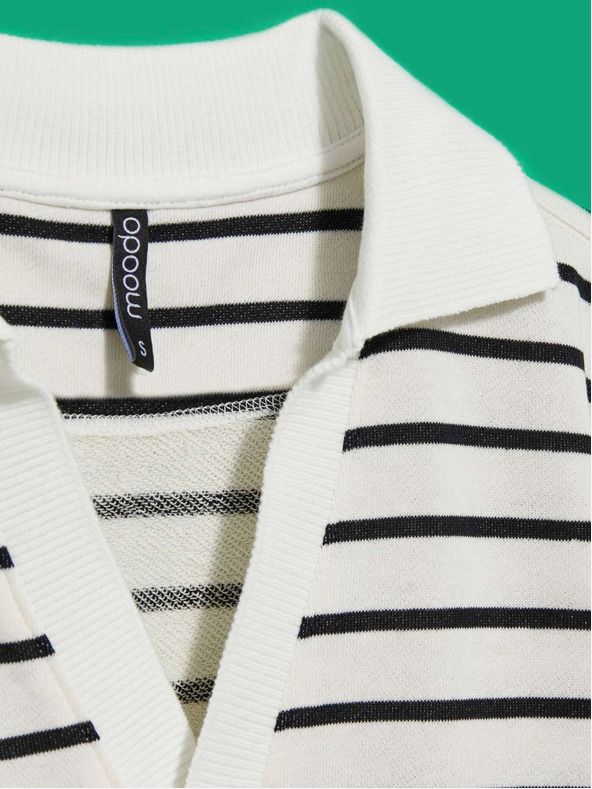 Moodo Čiernobiela dámska pruhovaná mikina Moodo