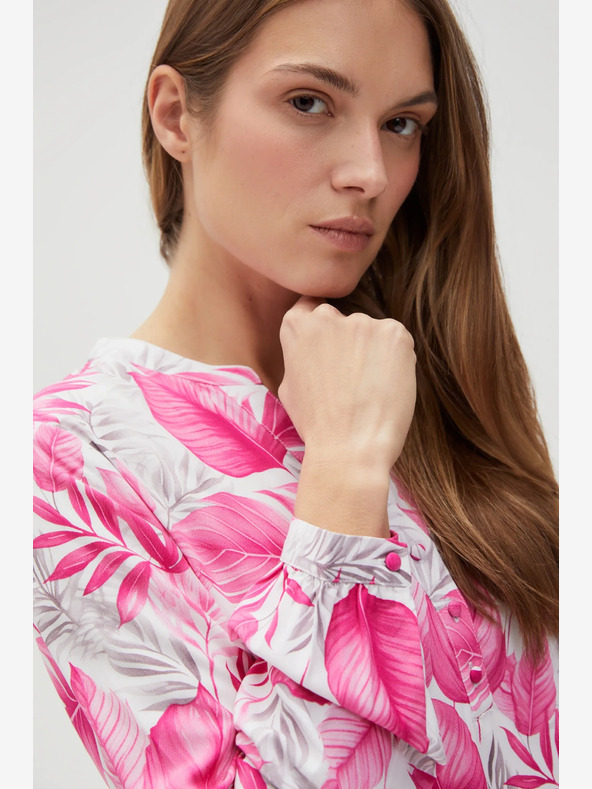 Moodo Bielo-ružová dámska vzorovaná blúzka Moodo