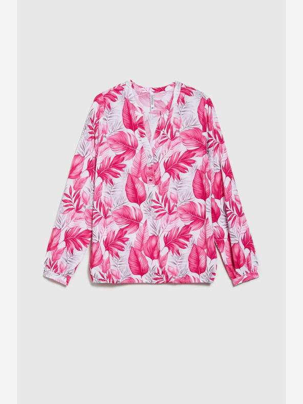 Moodo Bielo-ružová dámska vzorovaná blúzka Moodo