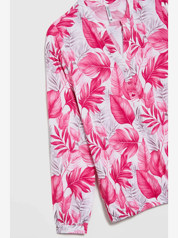 Moodo Bielo-ružová dámska vzorovaná blúzka Moodo