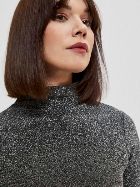 Moodo Čierna dámska blúzka s kovovou niťou Moodo