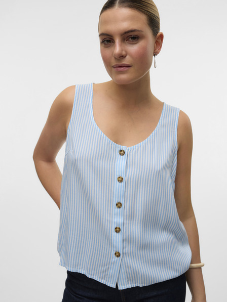 Vero Moda Bielo-modrá dámska pruhovaná blúzka Vero Moda