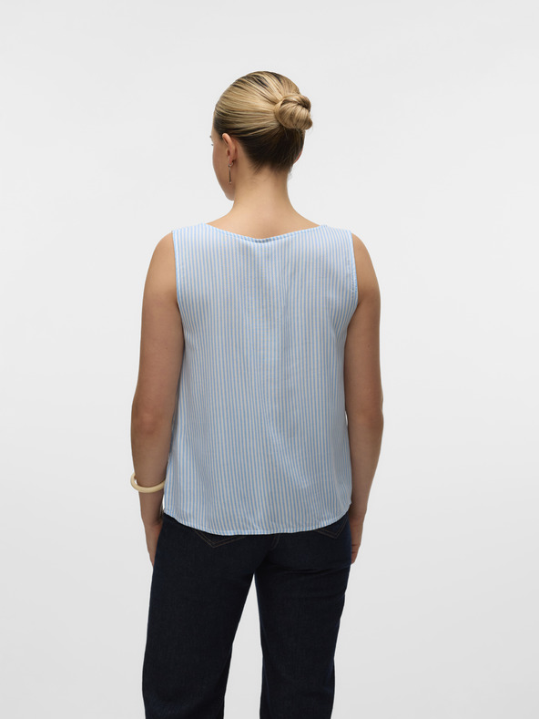 Vero Moda Bielo-modrá dámska pruhovaná blúzka Vero Moda