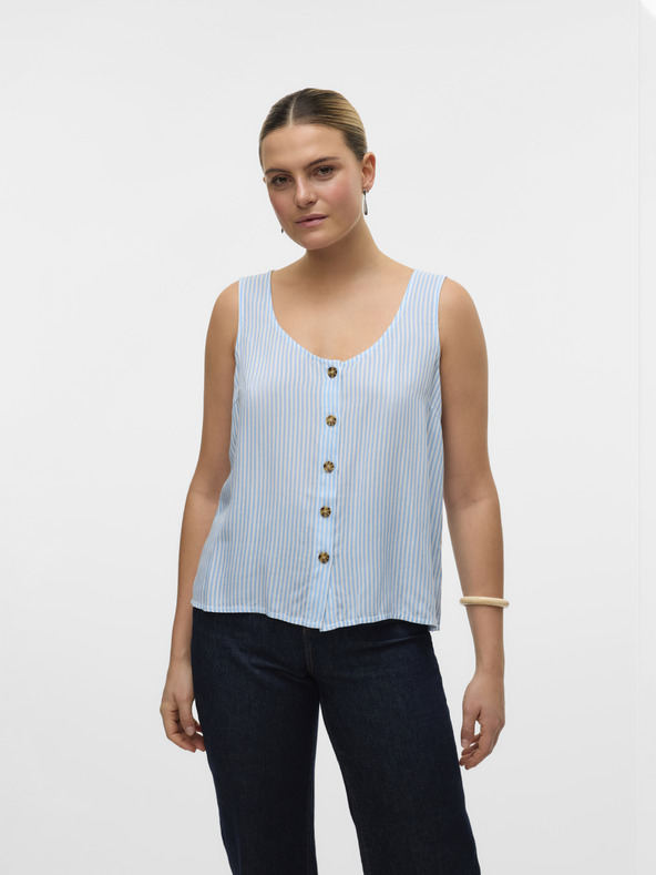 Vero Moda Bielo-modrá dámska pruhovaná blúzka Vero Moda