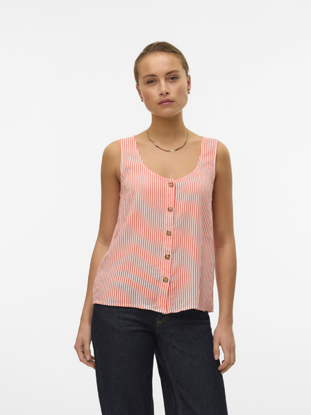 Vero Moda Bielo-oranžová dámska pruhovaná blúzka Vero Moda