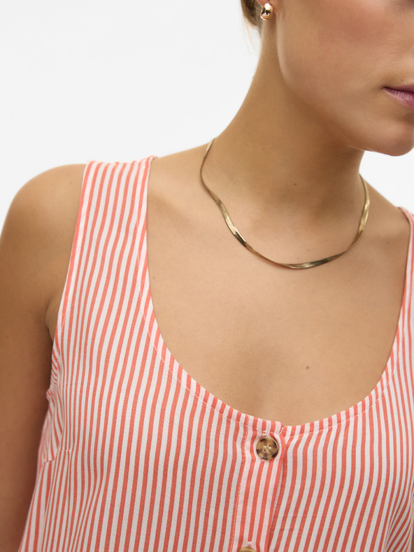 Vero Moda Bielo-oranžová dámska pruhovaná blúzka Vero Moda