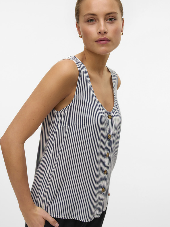 Vero Moda Bielo-modrá dámska pruhovaná blúzka Vero Moda