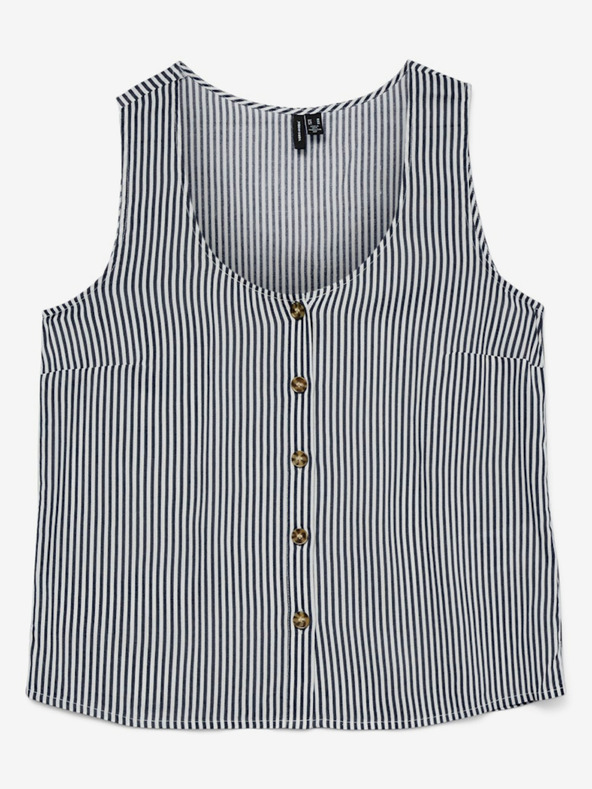 Vero Moda Bielo-modrá dámska pruhovaná blúzka Vero Moda