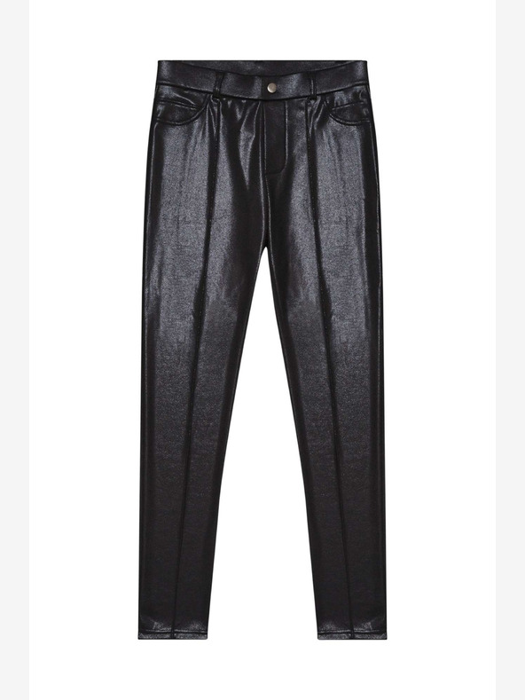 Moodo Čierne dámske lesklé legíny Moodo