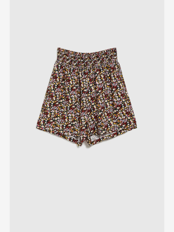 Moodo Čierne dámske kvetinové šortky Moodo