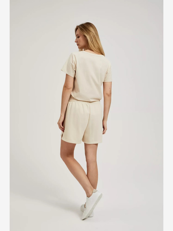 Moodo Béžové dámske teplákové šortky Moodo