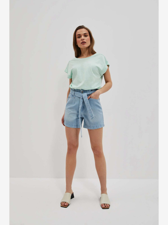 Moodo Modré dámske džínsové šortky Moodo