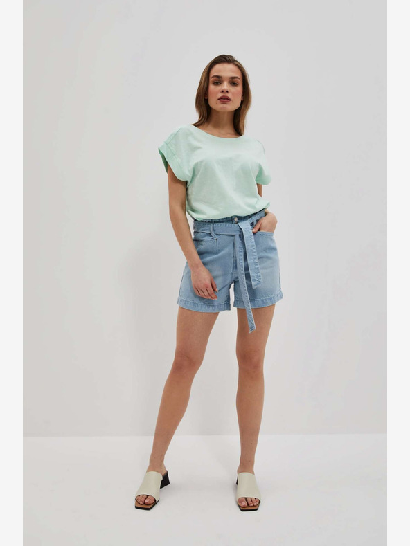 Moodo Modré dámske džínsové šortky Moodo