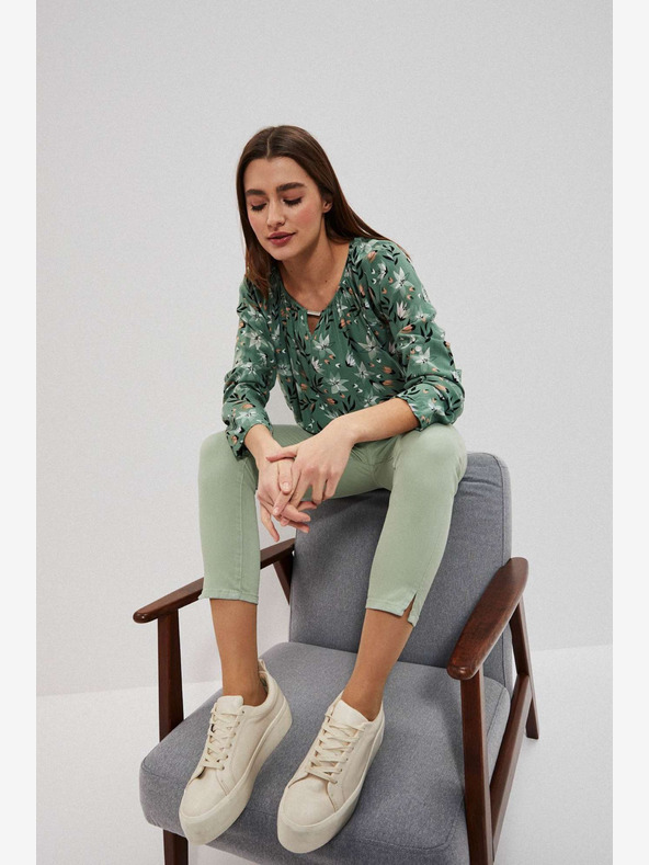 Moodo Svetlozelené dámske nohavice Moodo