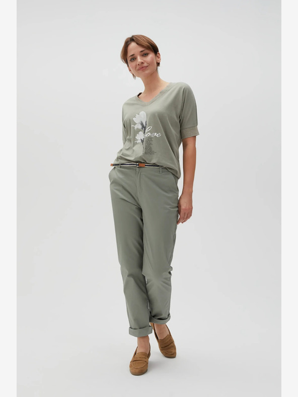 Moodo Zelené dámske nohavice Moodo