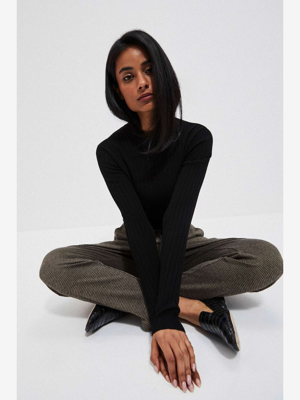 Moodo Moodo Čierno-hnedé dámske nohavice