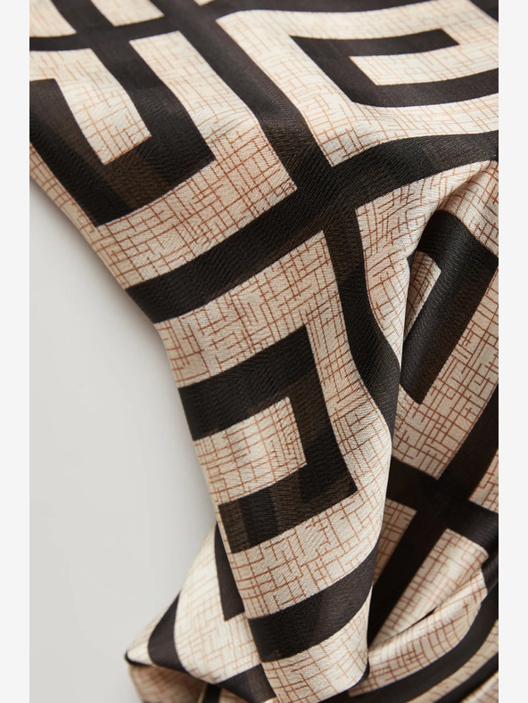 Moodo Béžovo-čierny dámsky vzorovaný šál Moodo