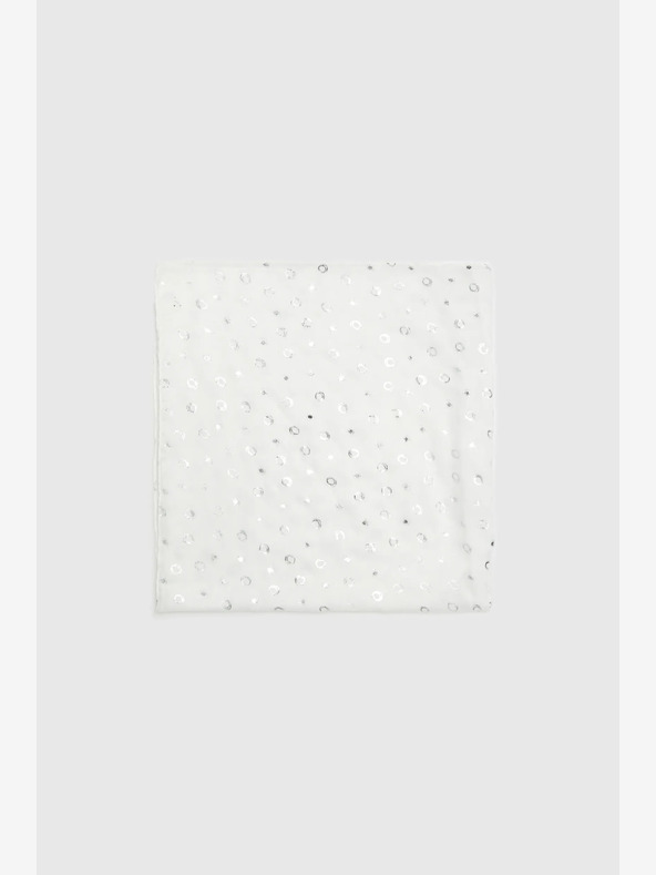 Moodo Biely dámsky bodkovaný šál Moodo
