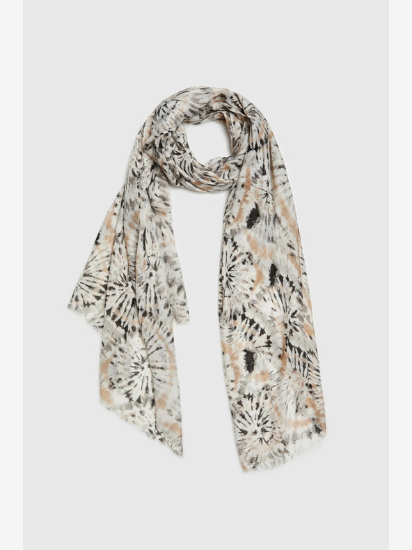 Moodo Béžová dámska vzorovaná šatka Moodo