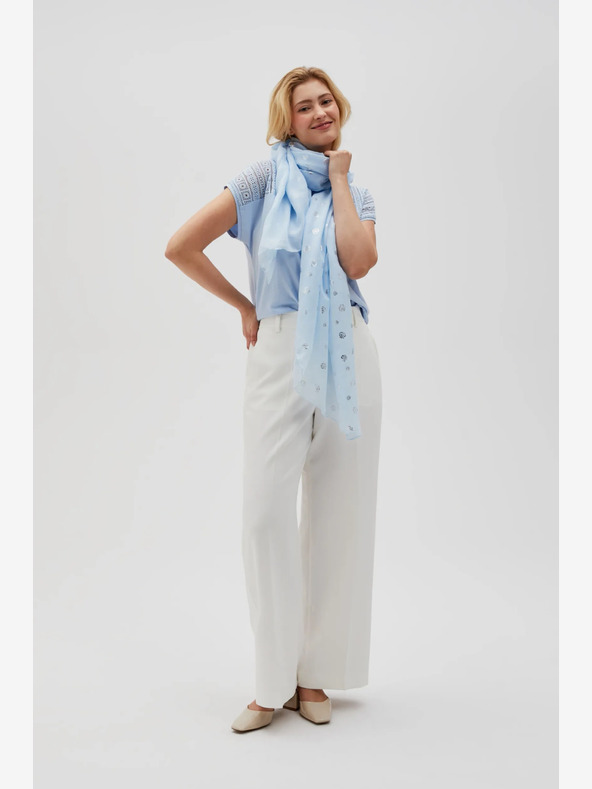 Moodo Svetlomodrý dámsky bodkovaný šál Moodo