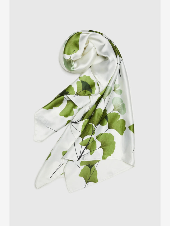 Moodo Bielo-zelená dámska vzorovaná šatka Moodo