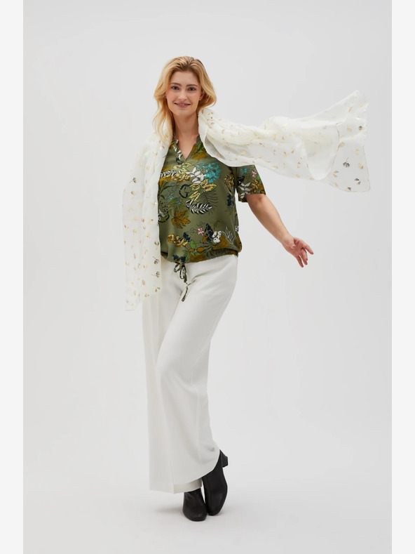 Moodo Biely dámsky vzorovaný šál Moodo