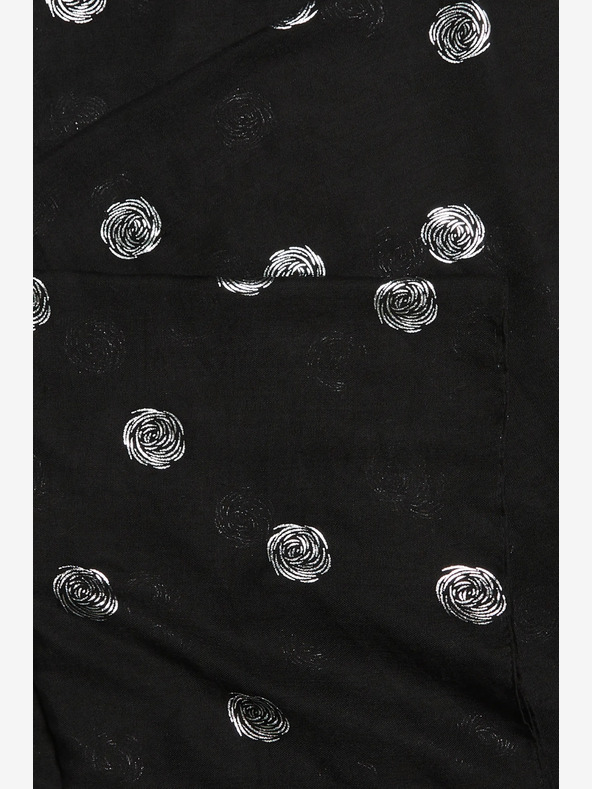 Moodo Čierny dámsky bodkovaný šál Moodo