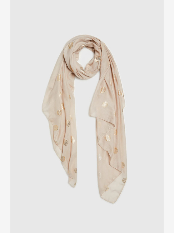 Moodo Béžový dámsky bodkovaný šál Moodo