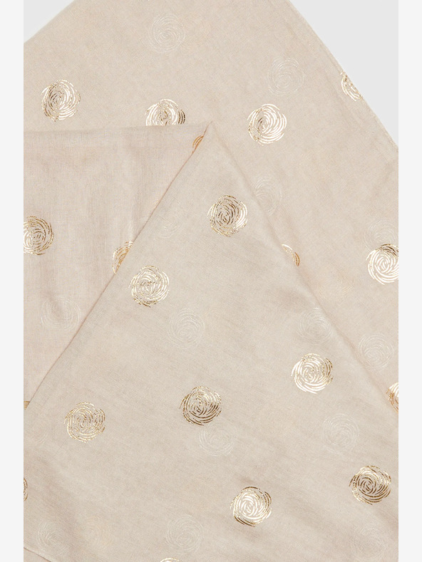 Moodo Béžový dámsky bodkovaný šál Moodo