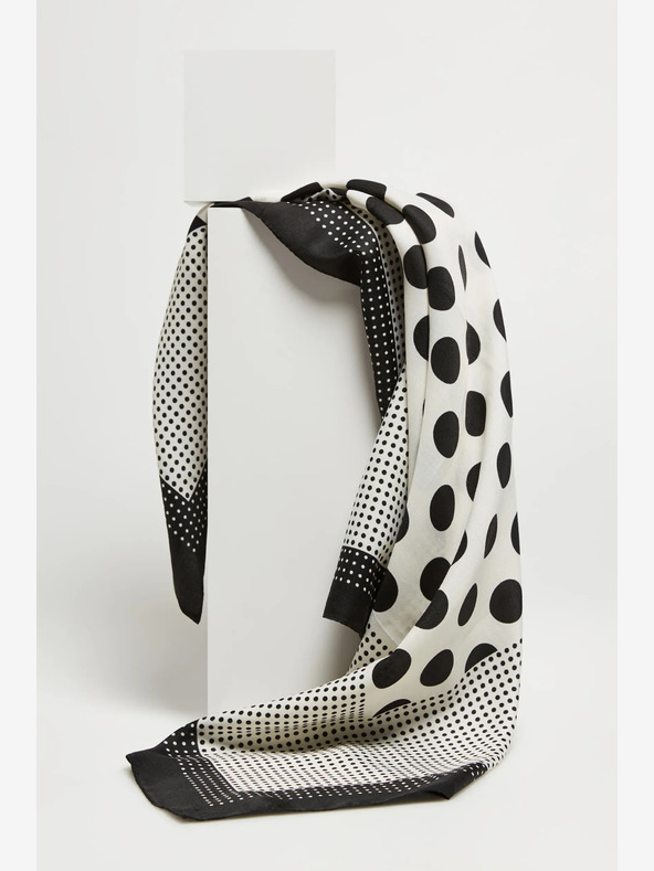 Moodo Bielo-čierny dámsky vzorovaný šál Moodo