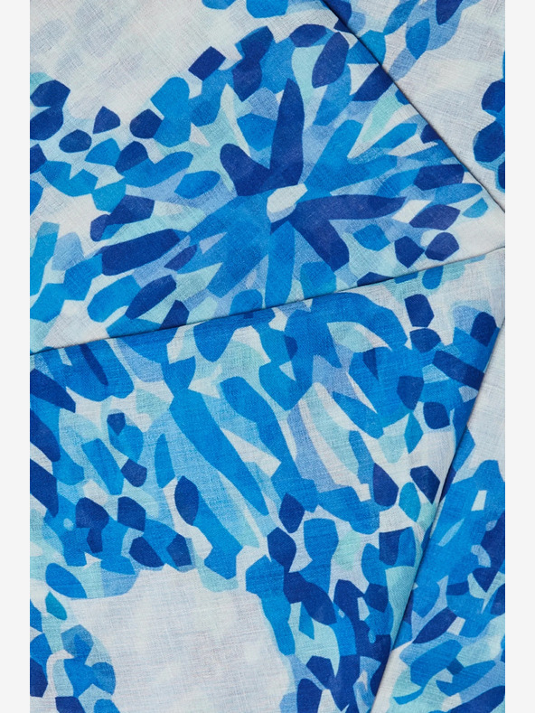 Moodo Biela a modrá dámska vzorovaná šatka Moodo