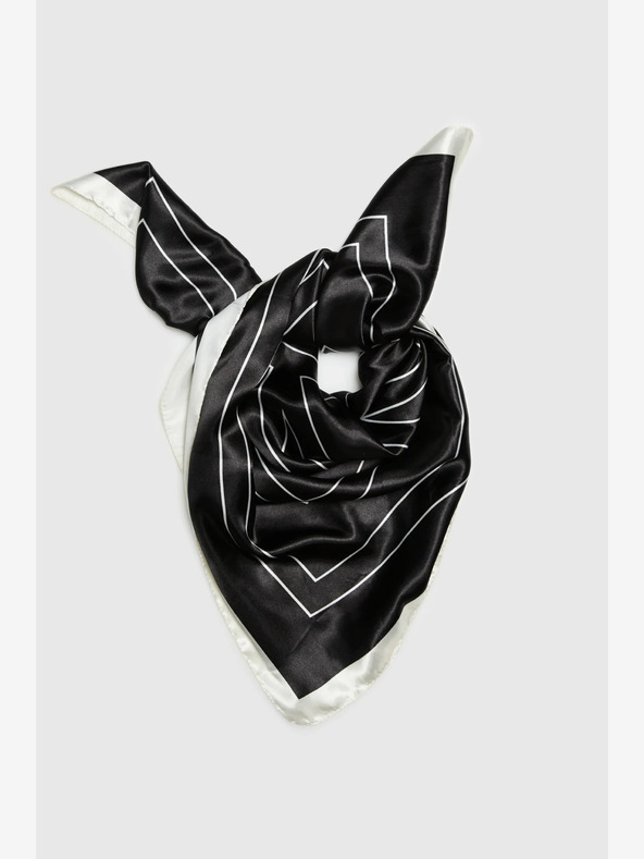 Moodo Bielo-čierny dámsky vzorovaný šál Moodo