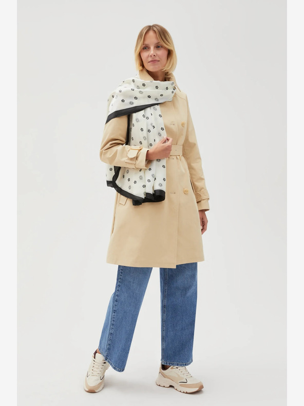 Moodo Čierno-biely dámsky kvetinový šál Moodo