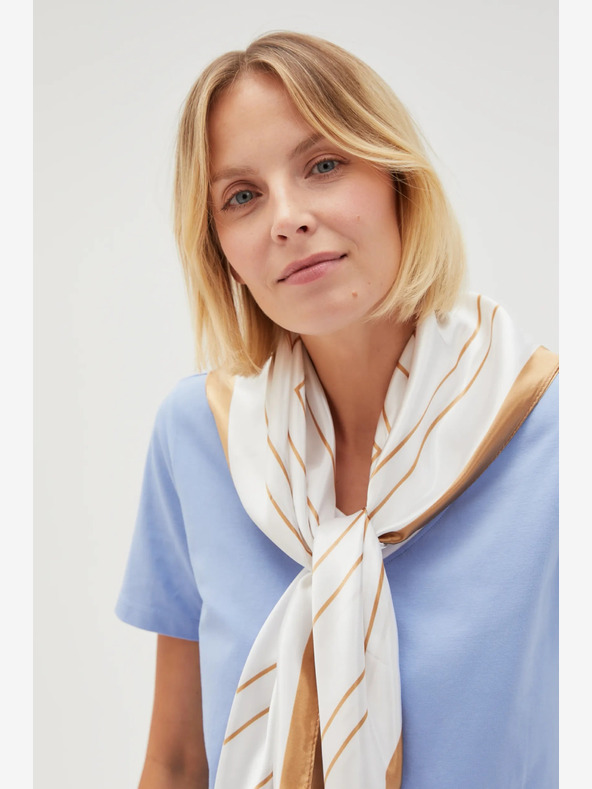 Moodo Biely dámsky vzorovaný šál Moodo