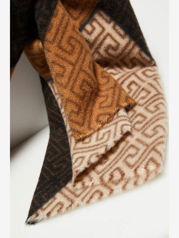 Moodo Hnedočierny dámsky vzorovaný šál Moodo
