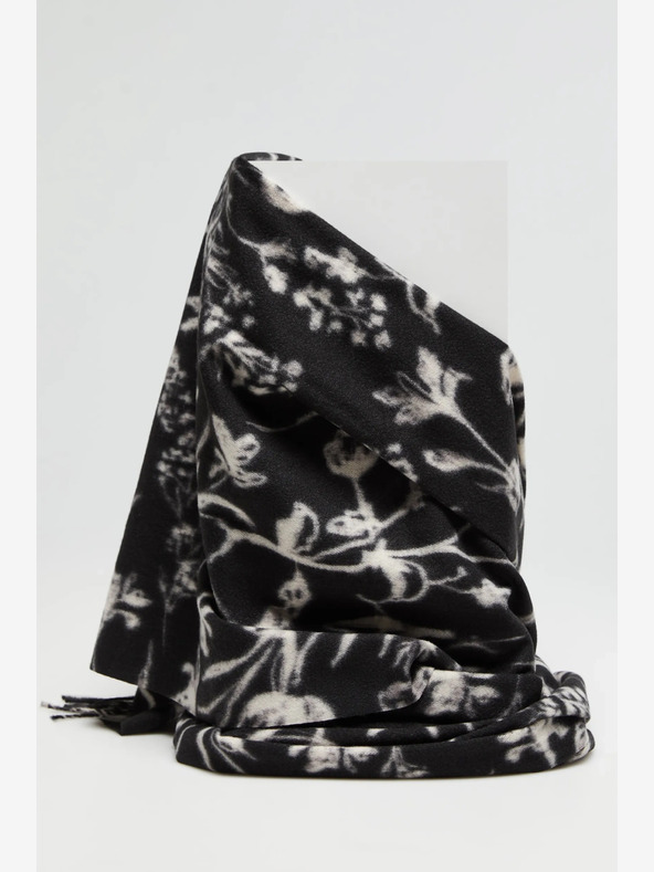 Moodo Bielo-čierny dámsky vzorovaný šál Moodo