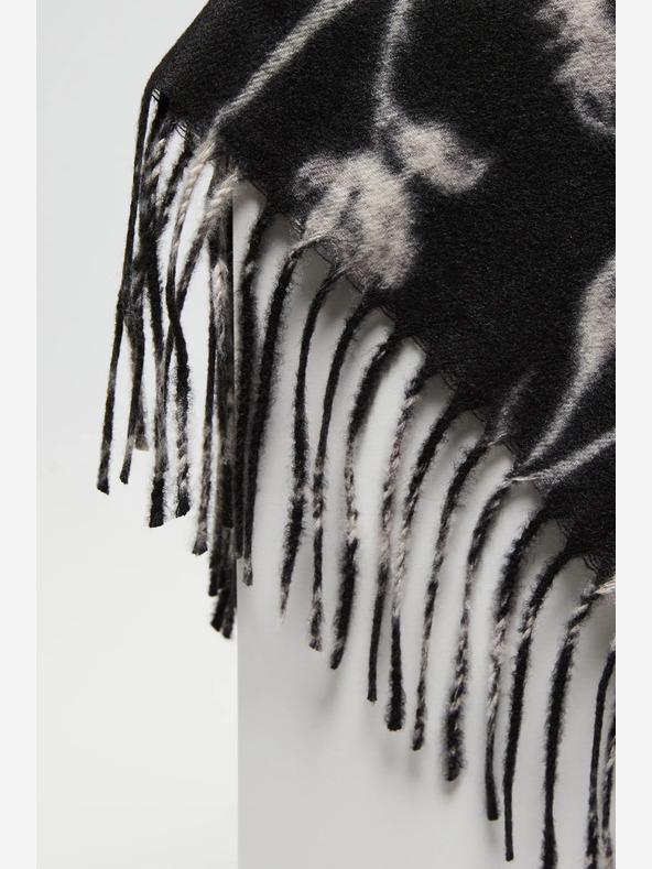 Moodo Bielo-čierny dámsky vzorovaný šál Moodo