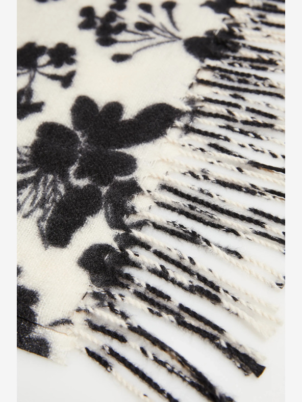 Moodo Čiernobiely dámsky kvetinový šál Moodo