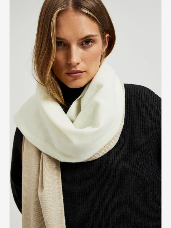 Moodo Béžovo-hnedý dámsky šál Moodo